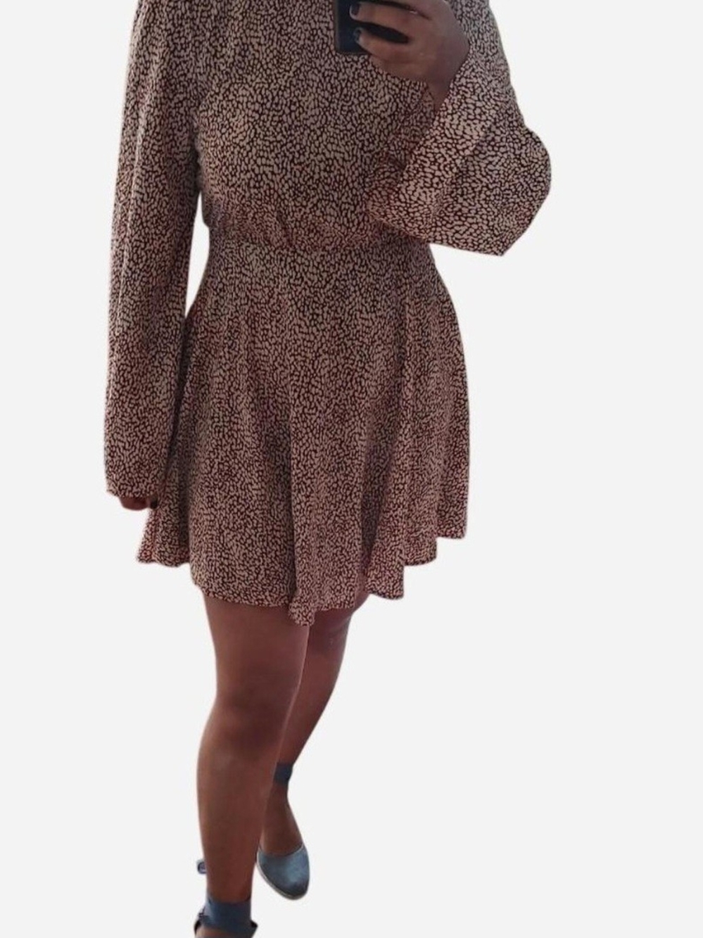 🍂 Lush patterned long sleeve mini dress! 🍂